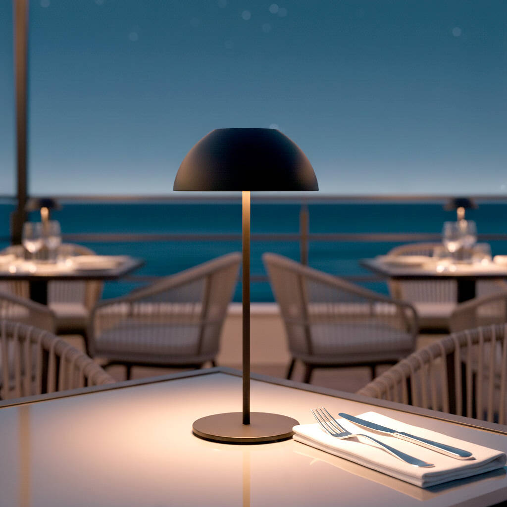 Lámpara de Mesa LED Portátil Exterior con Batería USB Recargable Metal Mugla