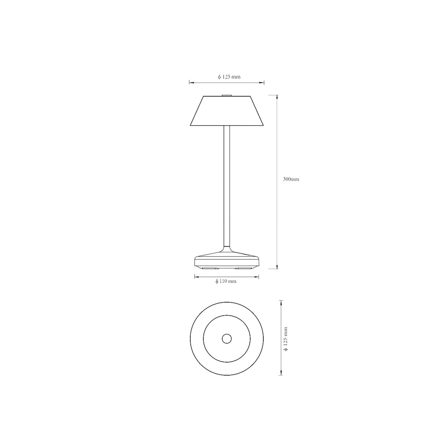 Lámpara de Mesa LED 3W Portátil con Batería USB Recargable Aluminio Dipley