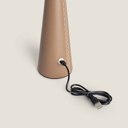 Lámpara de Mesa LED Portátil Cuero y Metal con Batería USB Recargable Tyu Tule
