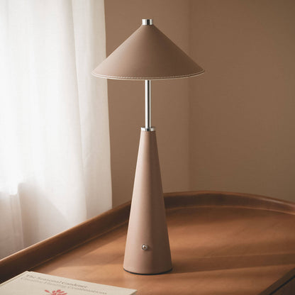 Lámpara de Mesa LED Portátil Cuero y Metal con Batería USB Recargable Tyu Tule