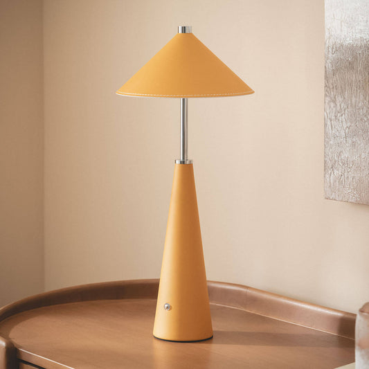 Lámpara de Mesa LED Portátil Cuero y Metal con Batería USB Recargable Tyu Tule