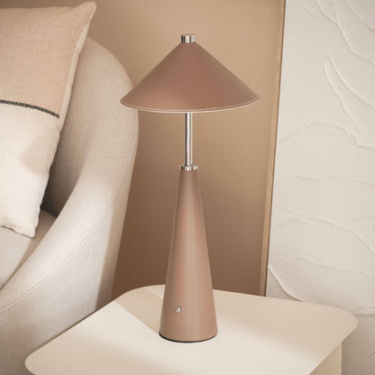 Lámpara de Mesa LED Portátil Cuero y Metal con Batería USB Recargable Tyu Tule