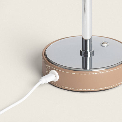 Lámpara de Mesa LED Portátil Cuero y Metal con Batería USB Recargable Tyu Limer