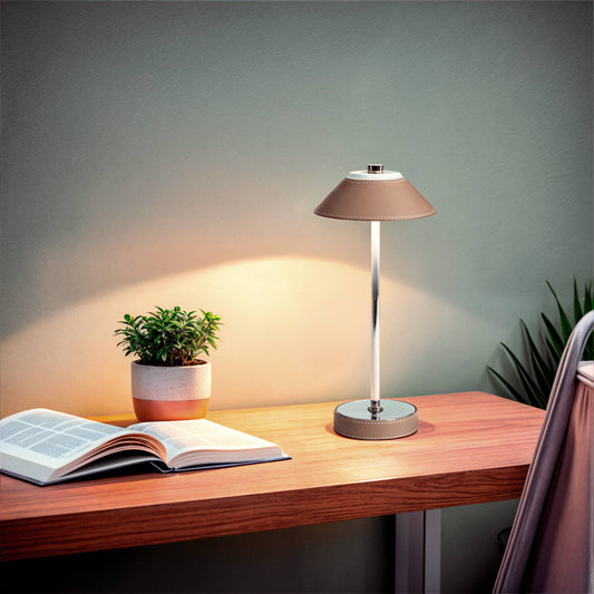 Lámpara de Mesa LED Portátil Cuero y Metal con Batería USB Recargable Tyu Limer