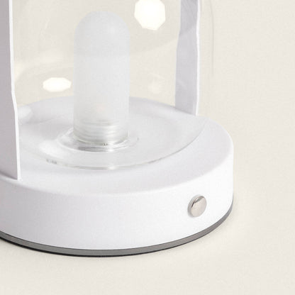 Lámpara de Mesa LED Portátil con Batería USB Recargable Metal y Cristal Olena