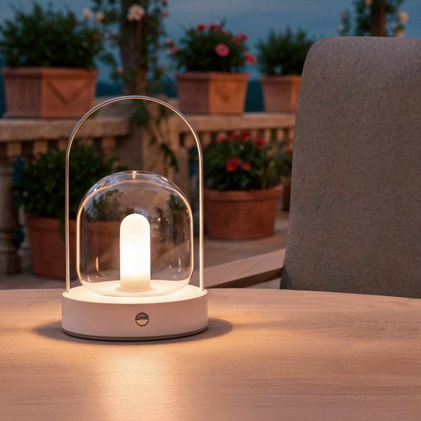 Lámpara de Mesa LED Portátil con Batería USB Recargable Metal y Cristal Olena