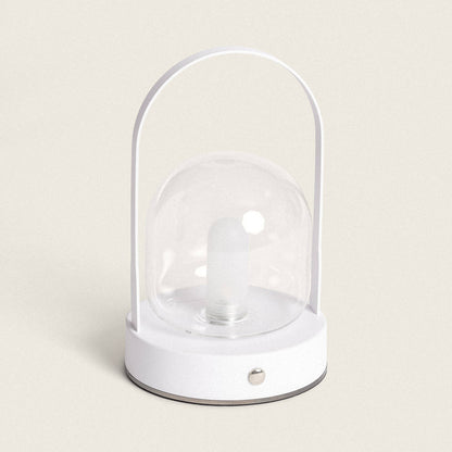 Lámpara de Mesa LED Portátil con Batería USB Recargable Metal y Cristal Olena