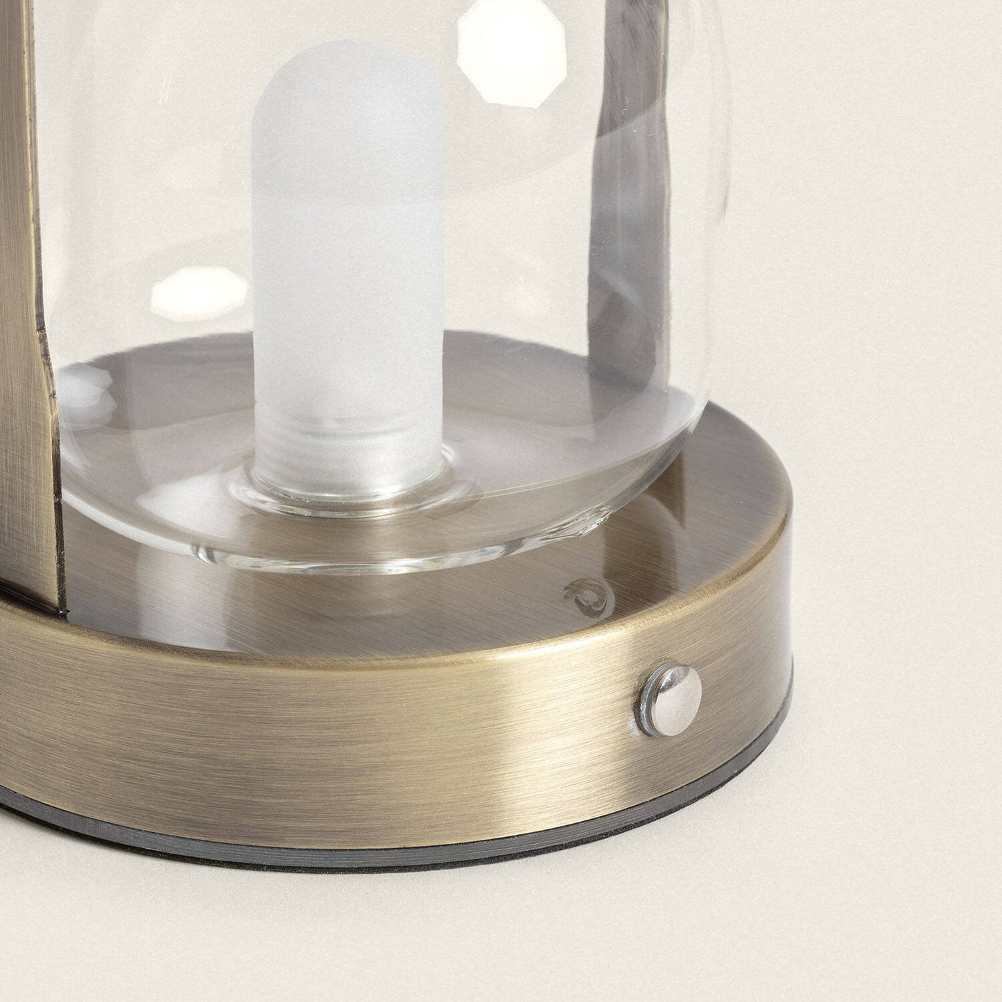 Lámpara de Mesa LED Portátil con Batería USB Recargable Metal y Cristal Olena