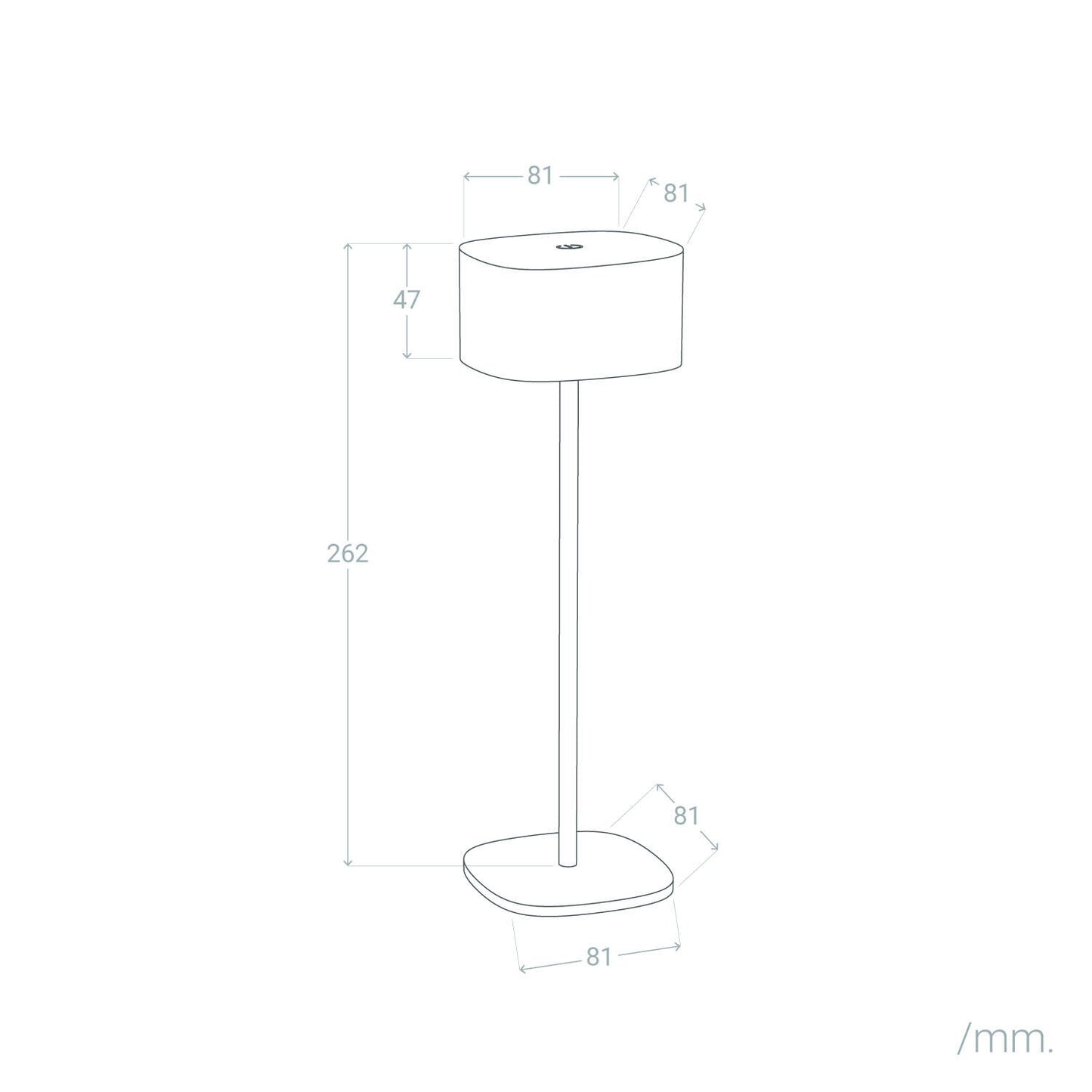 Lámpara de Mesa LED Portátil Exterior con Batería USB Recargable Metal Mounka Square