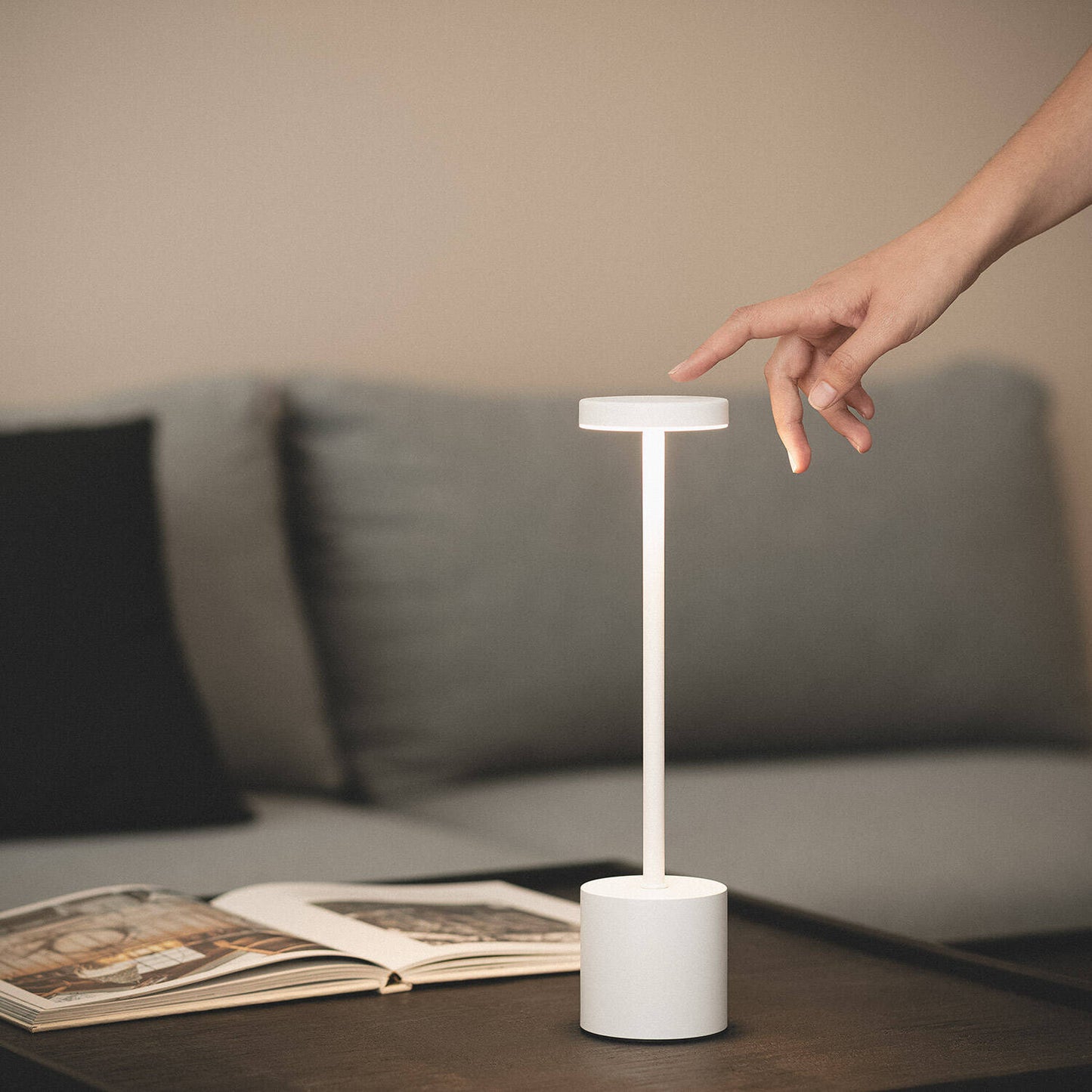 Lámpara de Mesa LED Portátil Metal con Batería USB Recargable Zimba