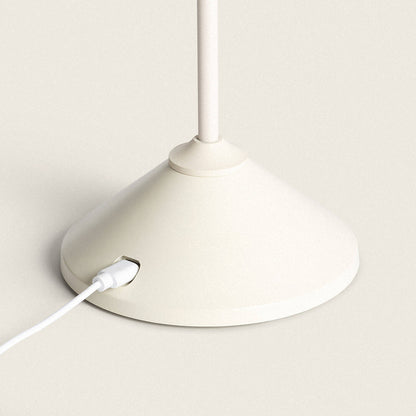 Lámpara de Mesa LED Portátil Metal y Lino con Batería USB Recargable Denwa