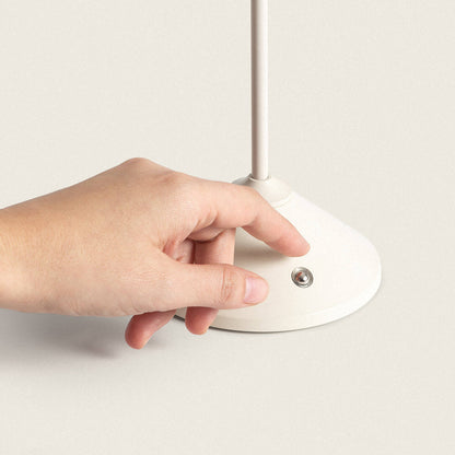 Lámpara de Mesa LED Portátil Metal y Lino con Batería USB Recargable Denwa