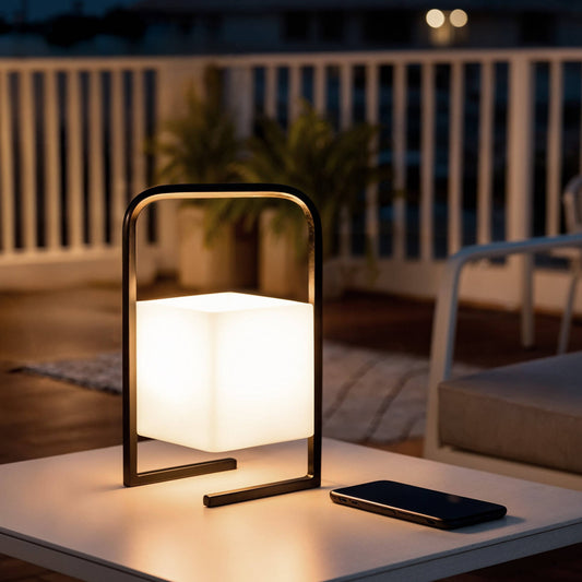 Lámpara de Mesa LED Portátil para Exterior Aluminio con Batería USB Recargable Tiber