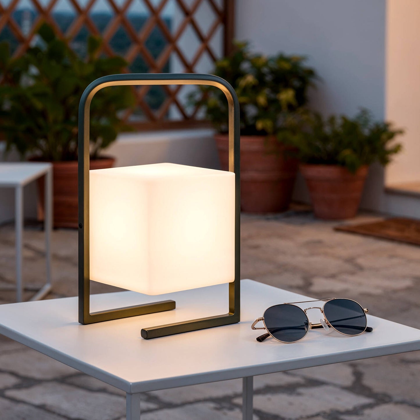 Lámpara de Mesa LED Portátil para Exterior Aluminio con Batería USB Recargable Tiber