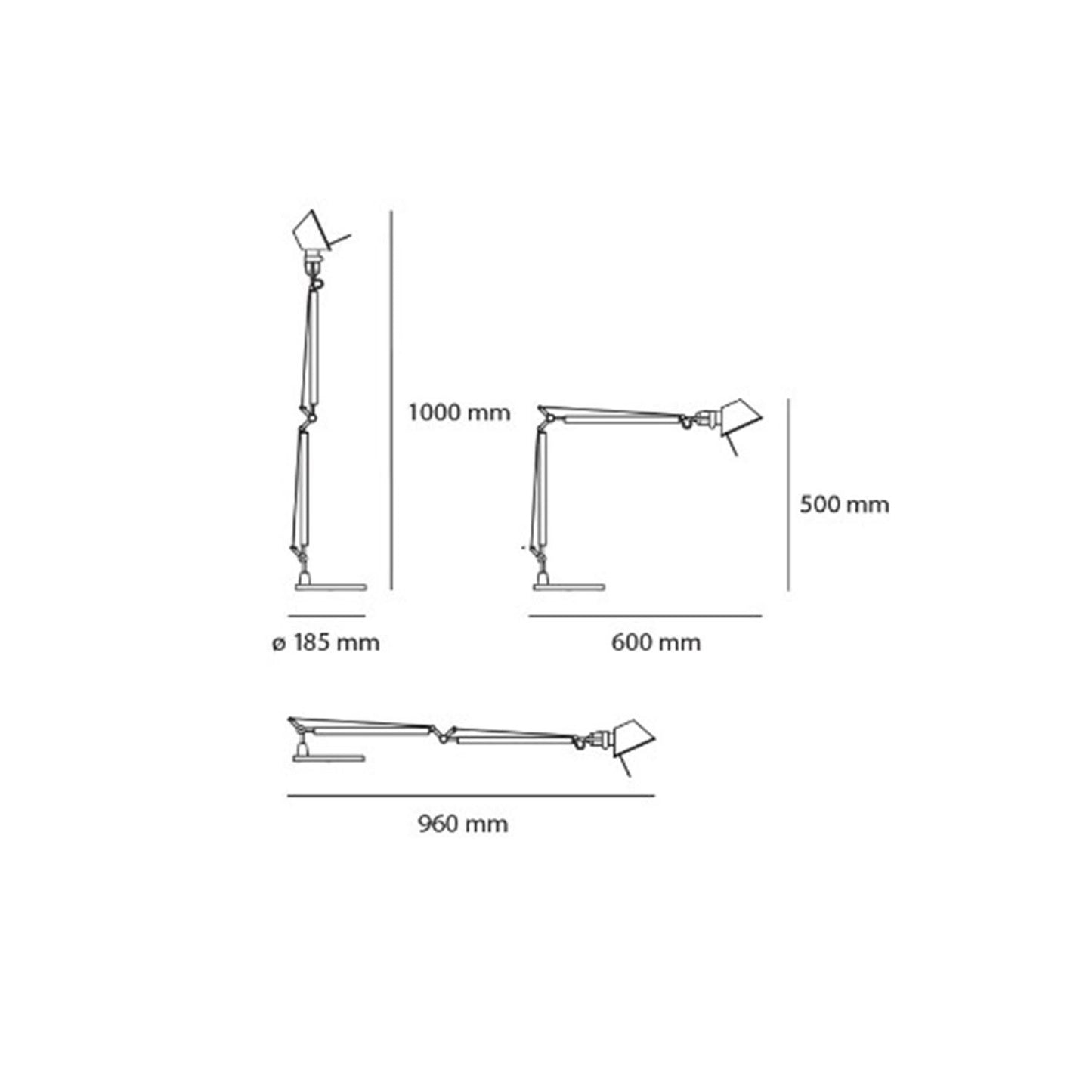 Lámpara de Mesa LED Tolomeo Midi Gris ARTEMIDE