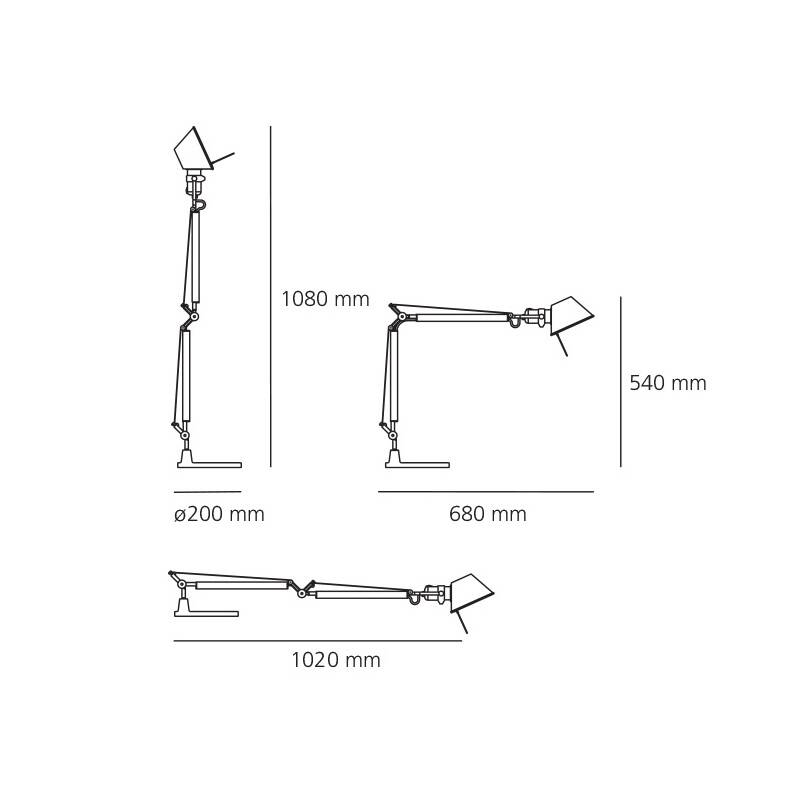 Lámpara de Mesa LED Tolomeo Mini Gris ARTEMIDE