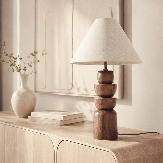 Lámpara de Mesa Madera Adah ILUZZIA