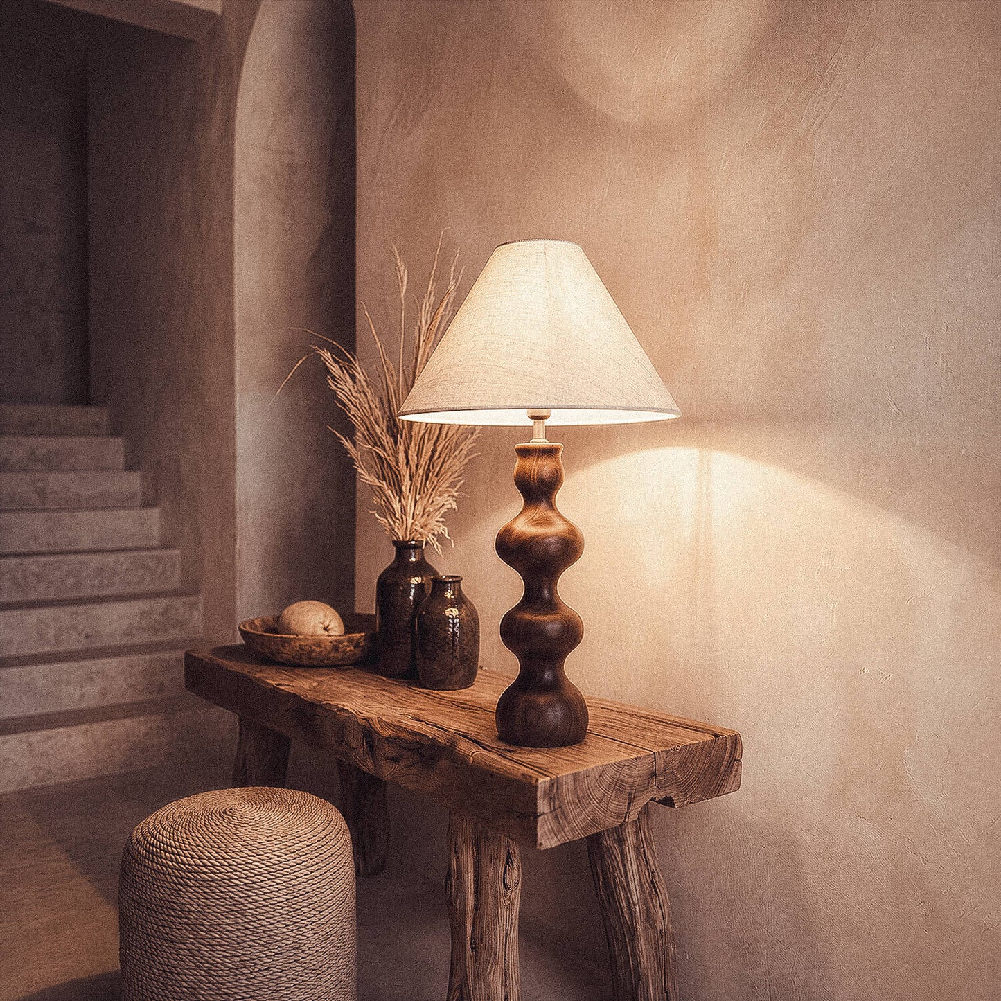 Lámpara de Mesa Madera Anahla ILUZZIA