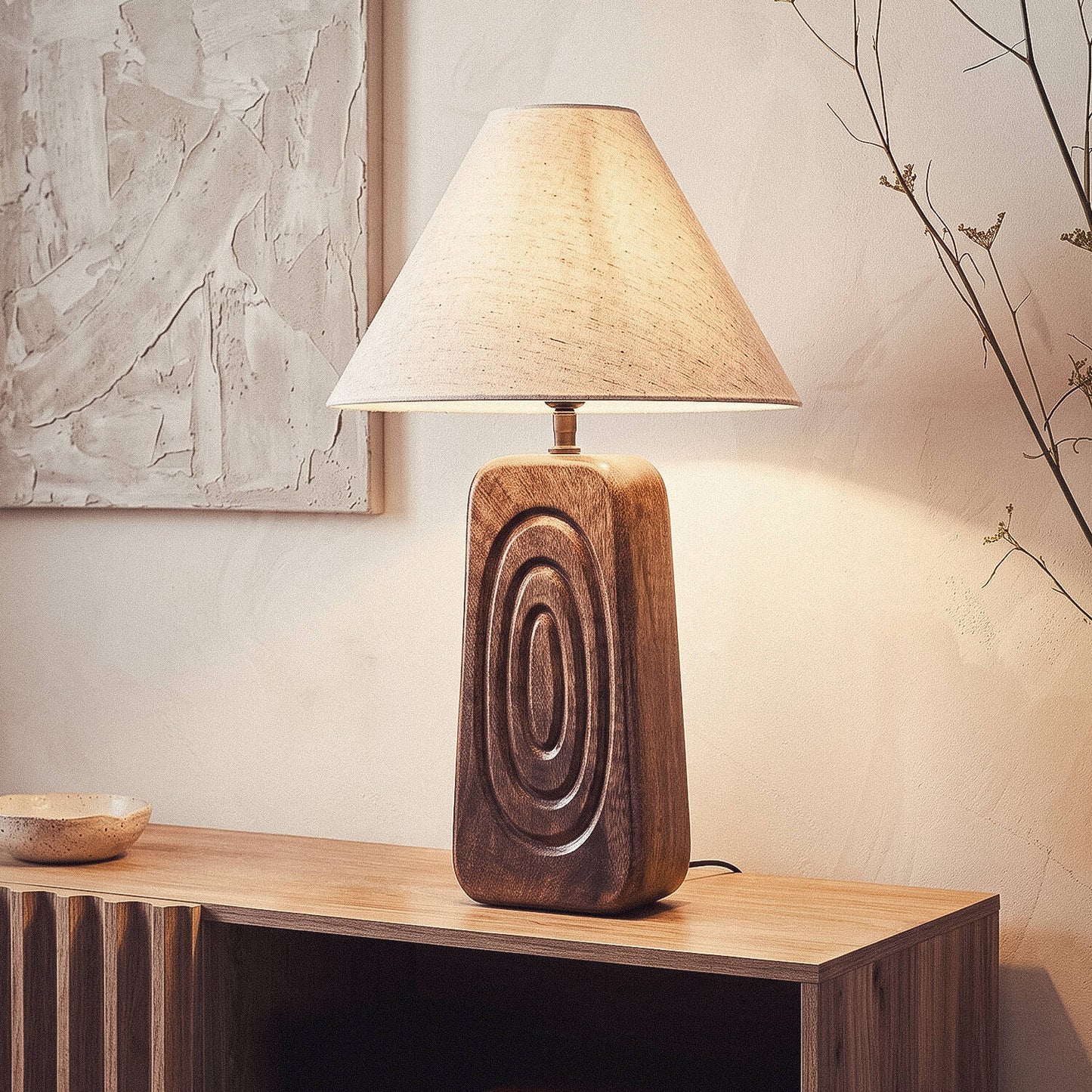 Lámpara de Mesa Madera Ishana ILUZZIA