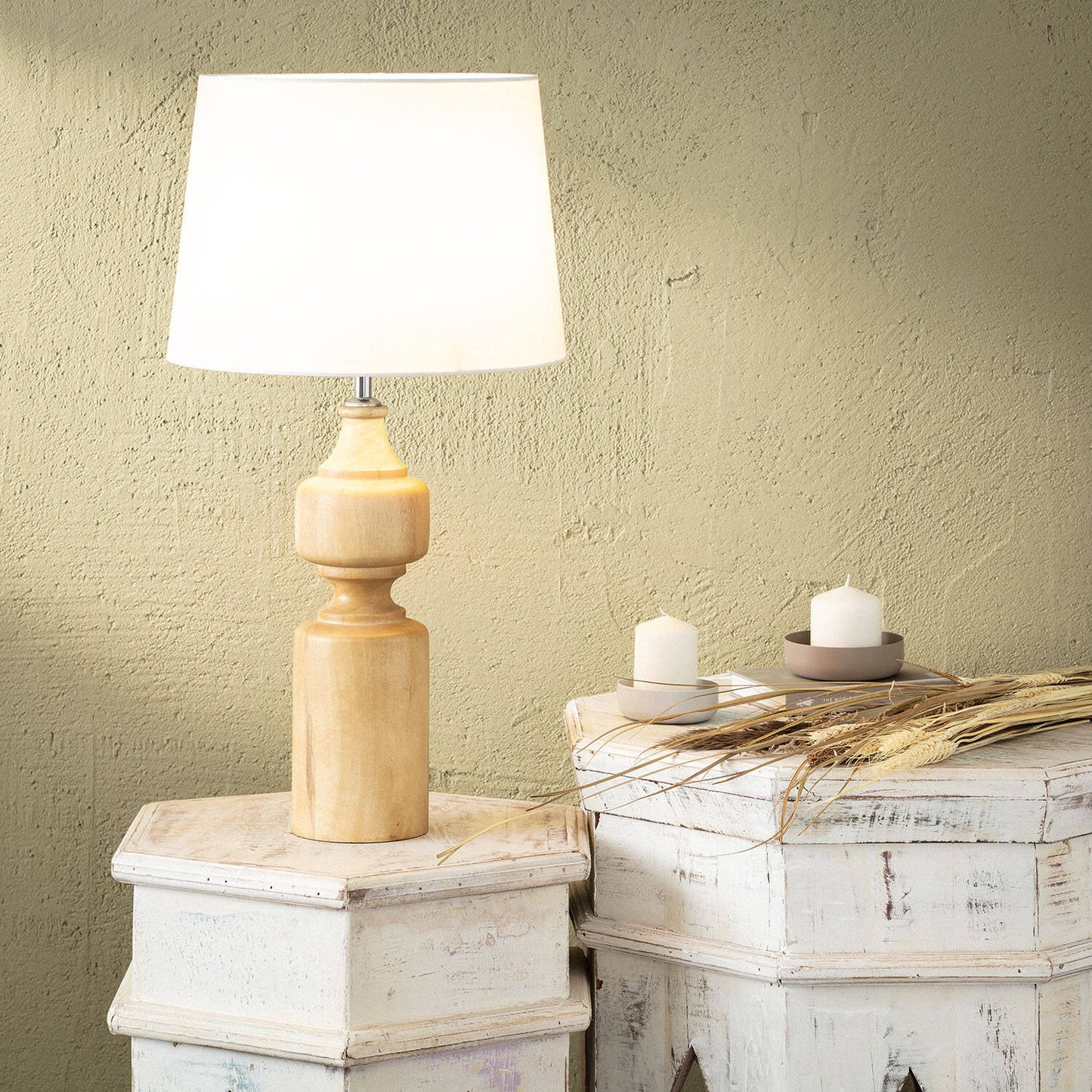 Lámpara de Mesa Madera Sansa ILUZZIA