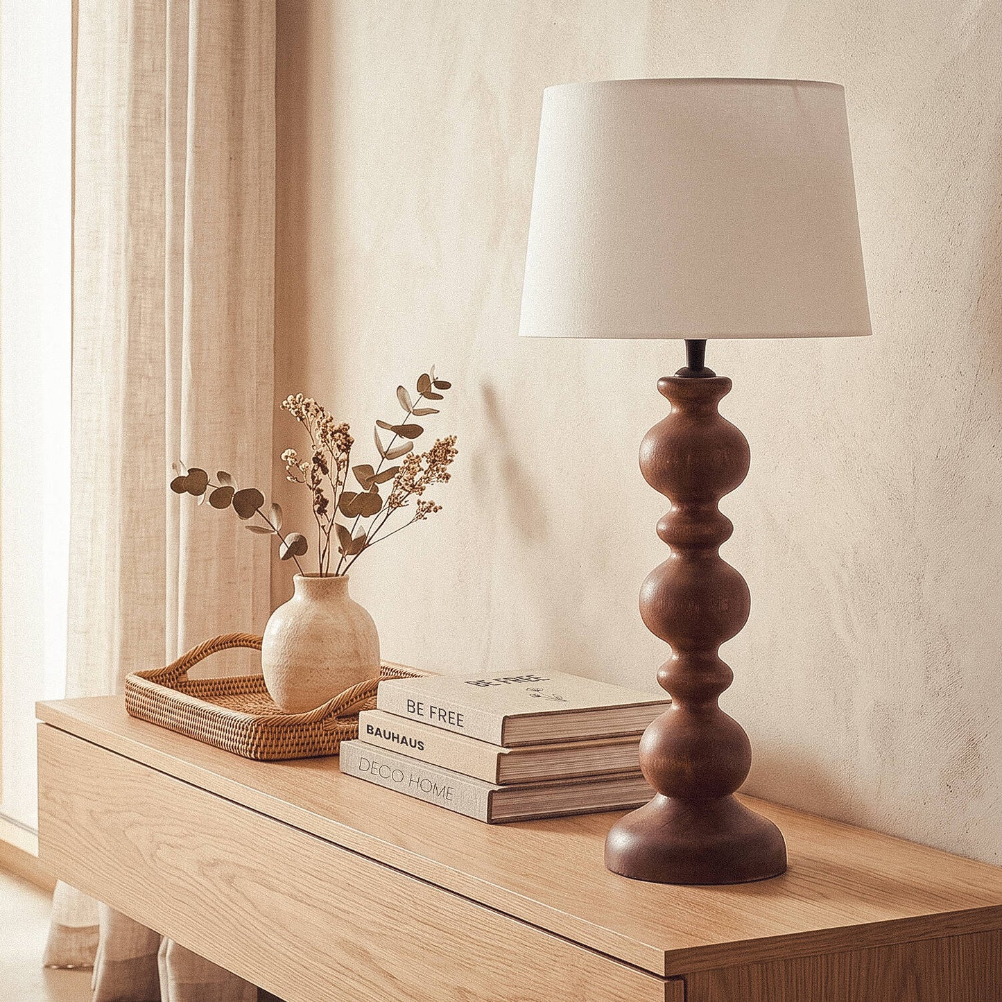 Lámpara de Mesa Madera Zeda Stuvan