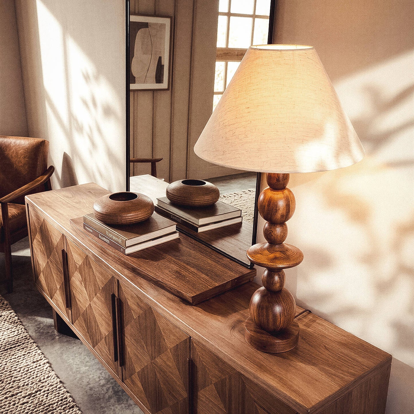 Lámpara de Mesa Madera Tanish ILUZZIA