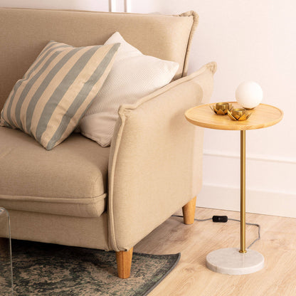 Lámpara de Mesa Madera y Cristal Brandt