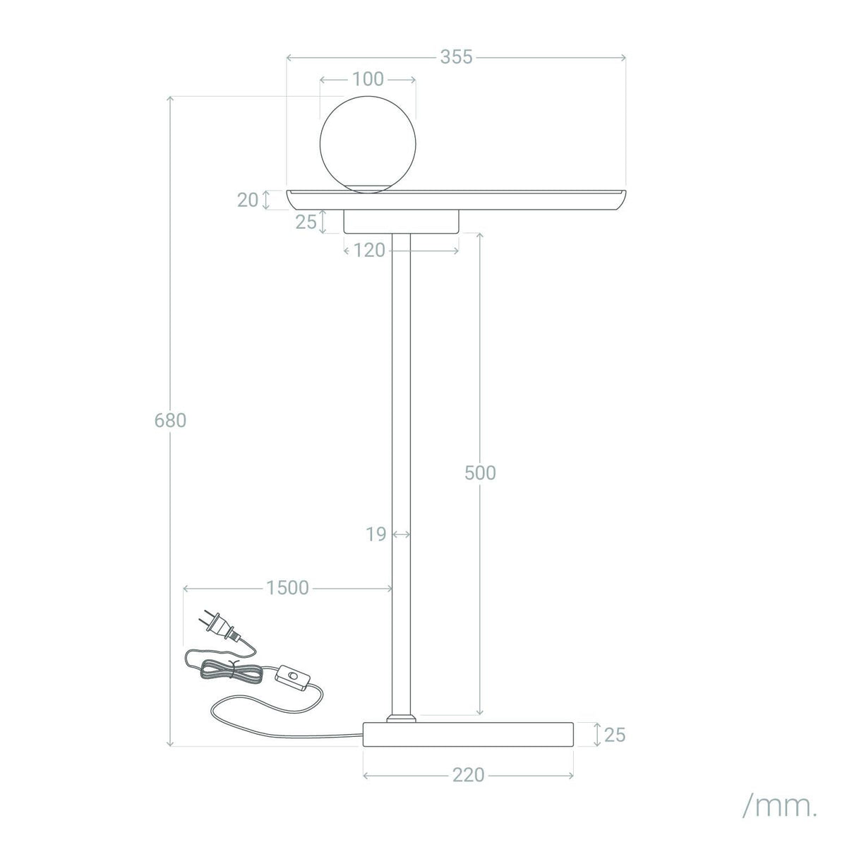 Lámpara de Mesa Madera y Cristal Brandt