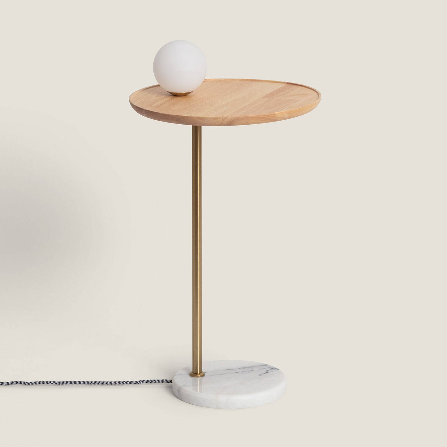 Lámpara de Mesa Madera y Cristal Brandt