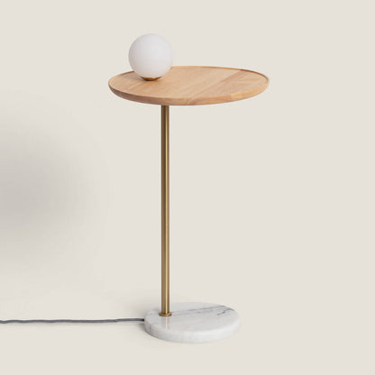 Lámpara de Mesa Madera y Cristal Brandt