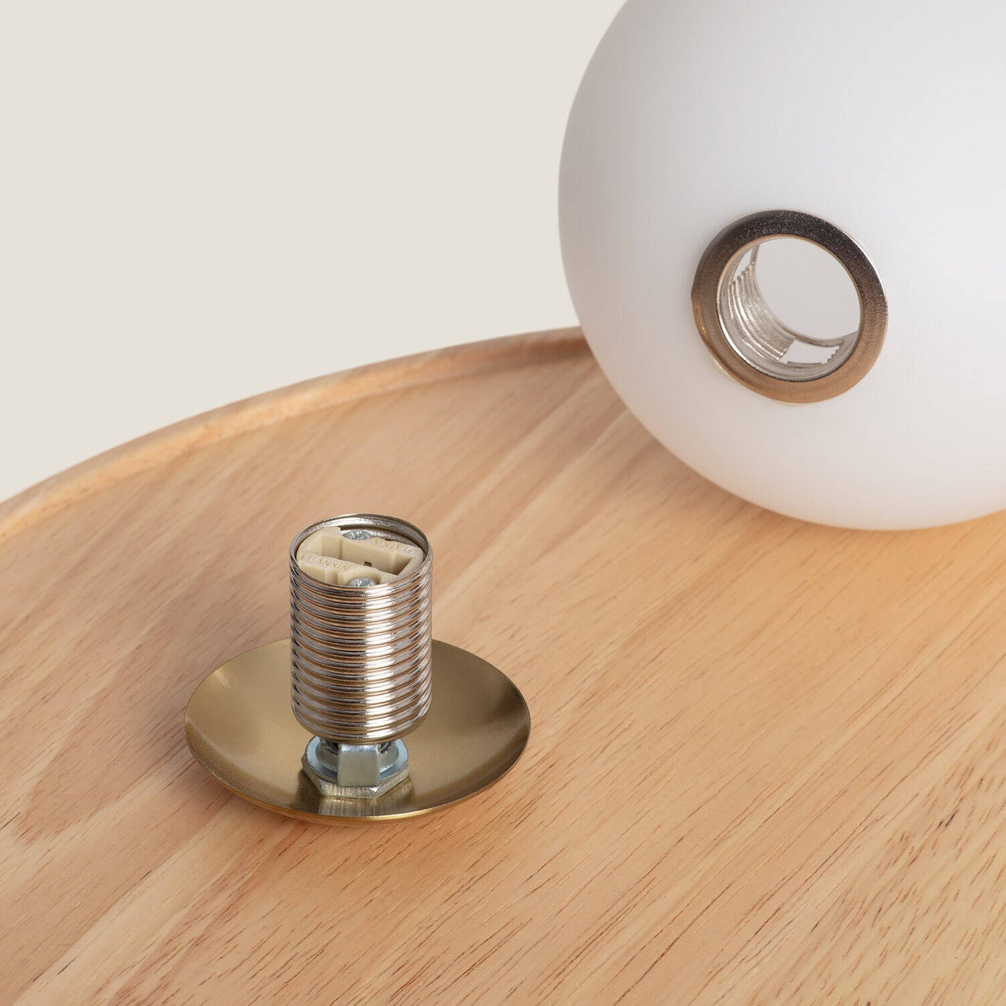 Lámpara de Mesa Madera y Cristal Brandt