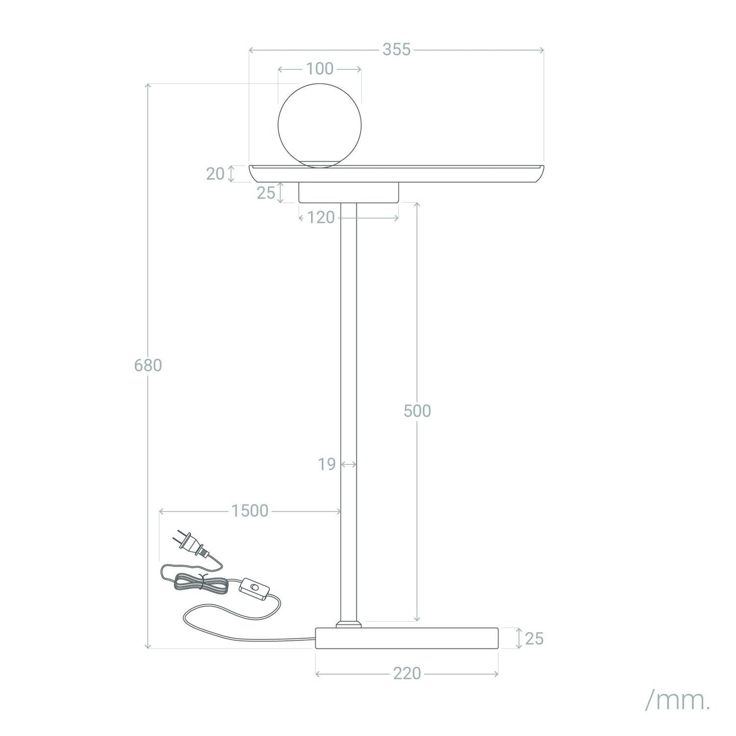 Lámpara de Mesa Madera y Cristal Brandt