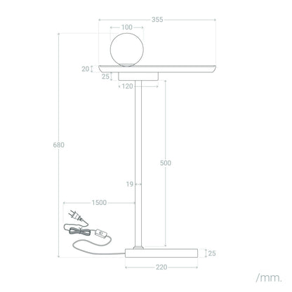 Lámpara de Mesa Madera y Cristal Brandt