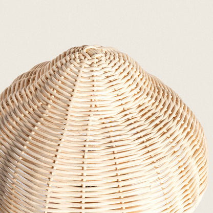 Lámpara de Mesa Madera y Ratán Karava
