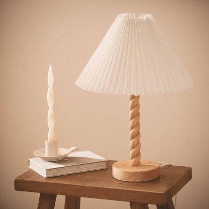Lámpara de Mesa Madera y Tela Moorea