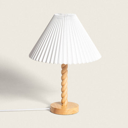 Lámpara de Mesa Madera y Tela Moorea