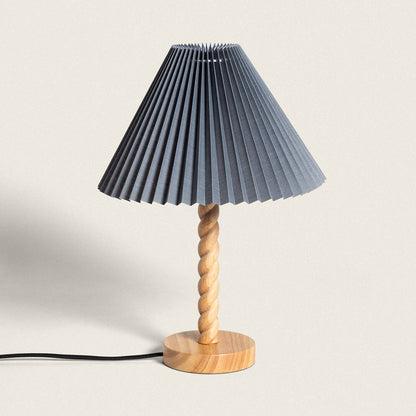 Lámpara de Mesa Madera y Tela Moorea