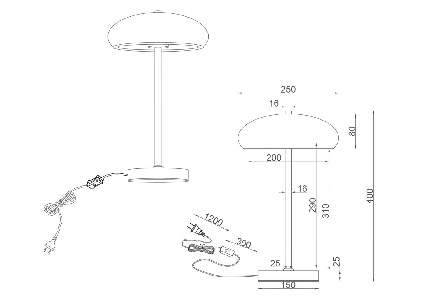 Lámpara de Mesa Metal Aleisk