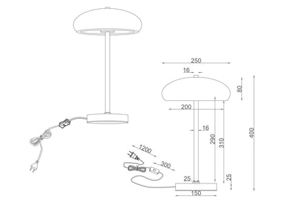 Lámpara de Mesa Metal Aleisk