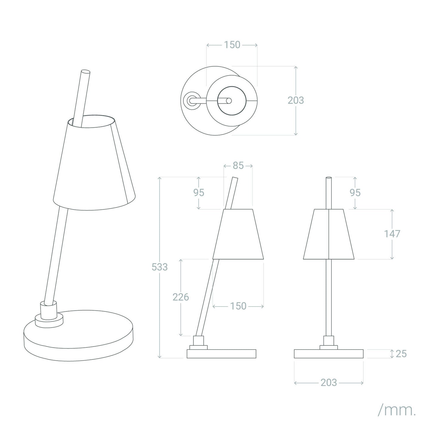 Lámpara de Mesa Metal Bardney