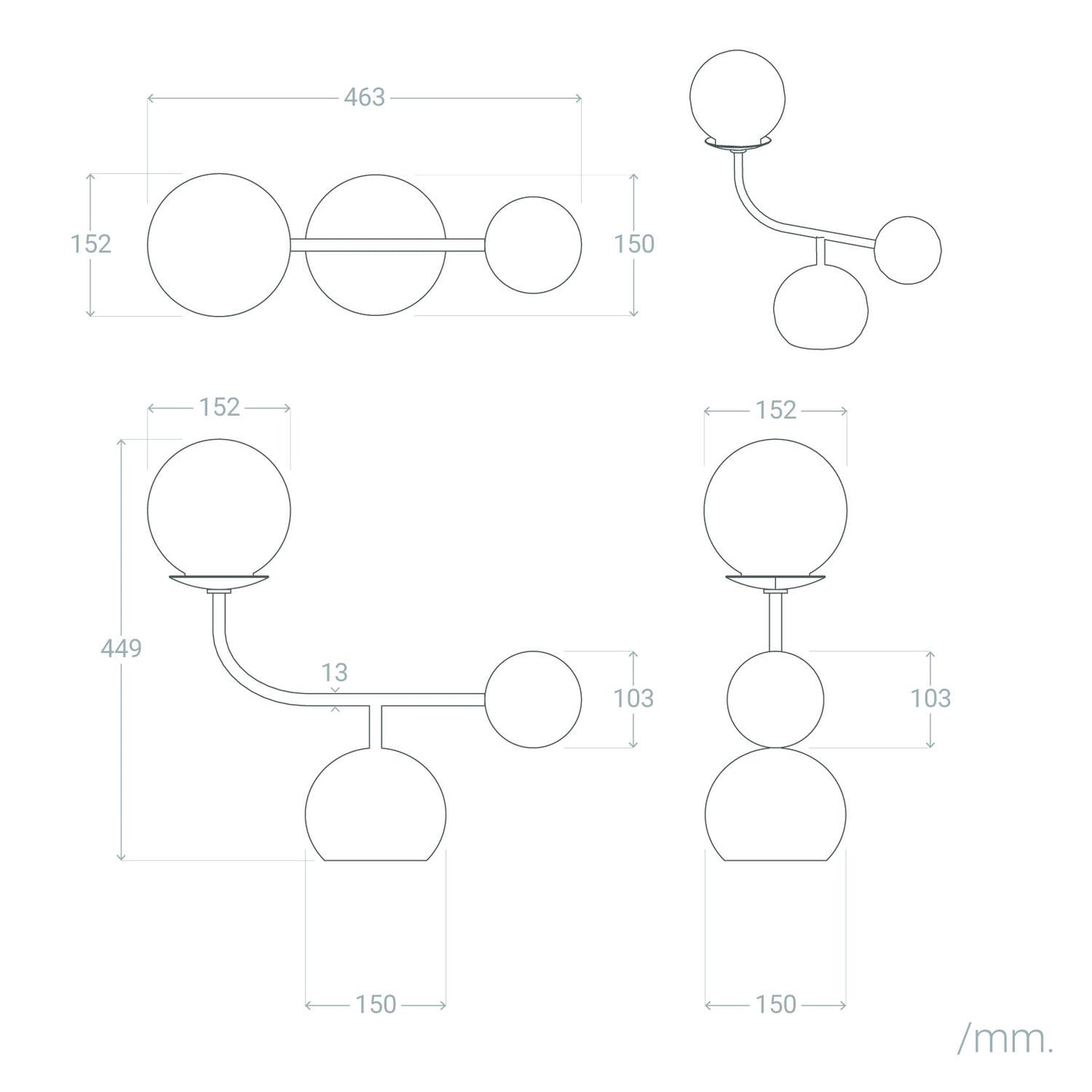 Lámpara de Mesa Metal Bradwall