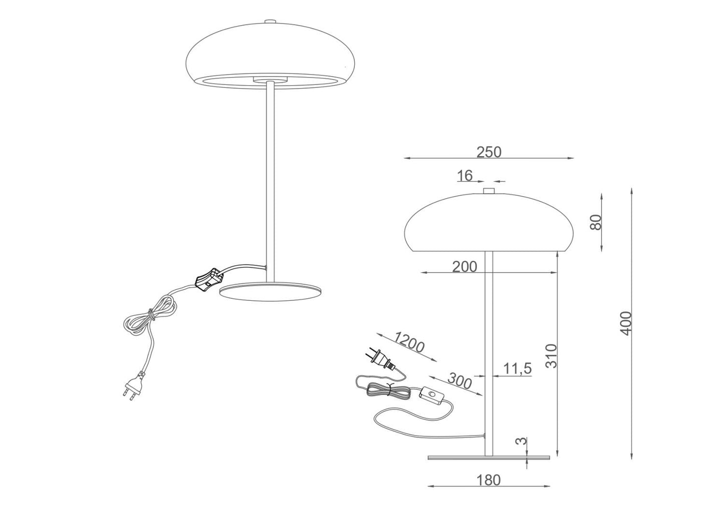 Lámpara de Mesa Metal Catalina
