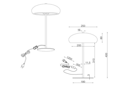 Lámpara de Mesa Metal Catalina