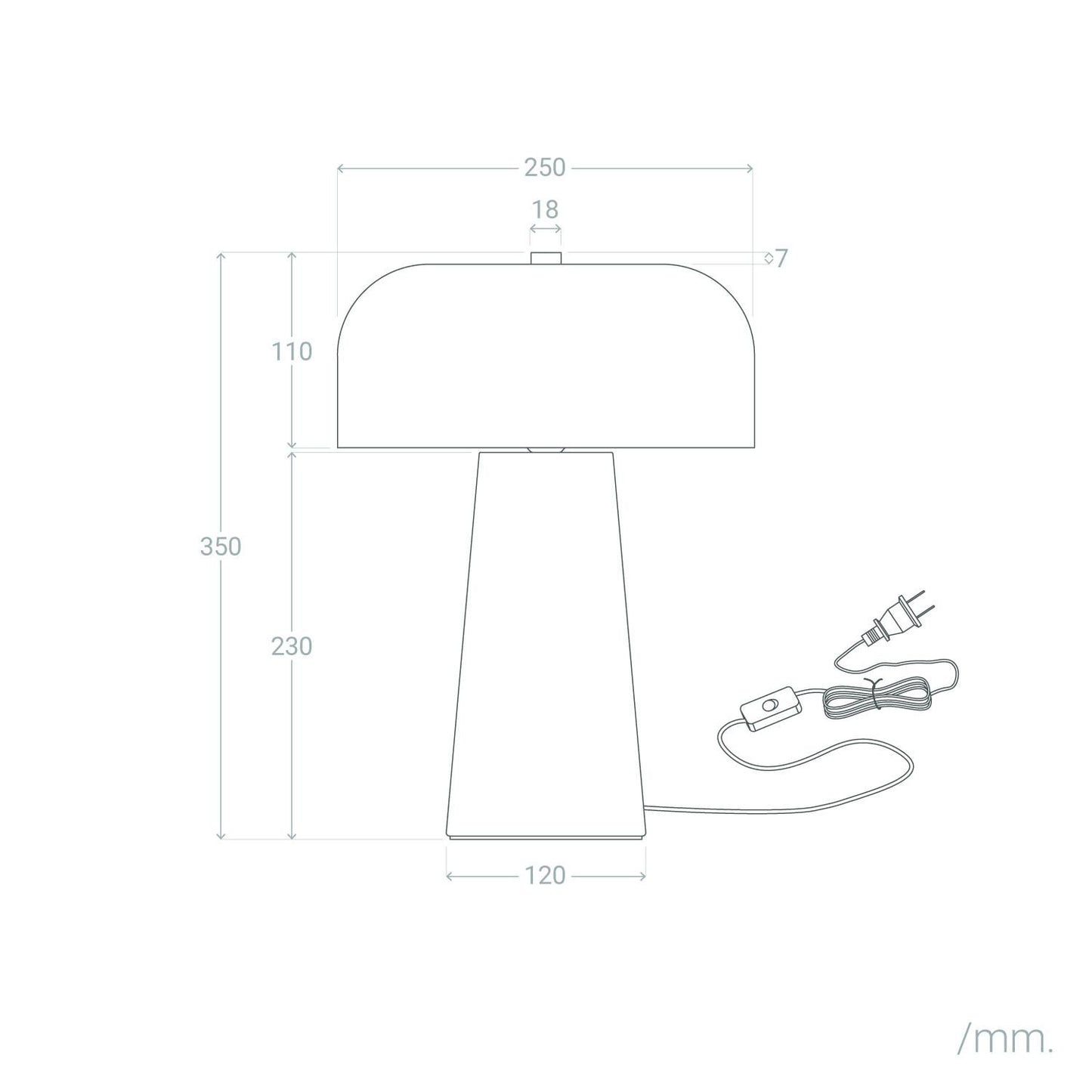 Lámpara de Mesa Metal Kupla