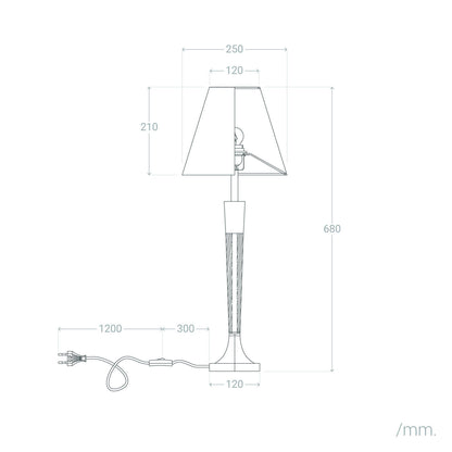 Lámpara de Mesa Madera y Metal Lizza Piramis