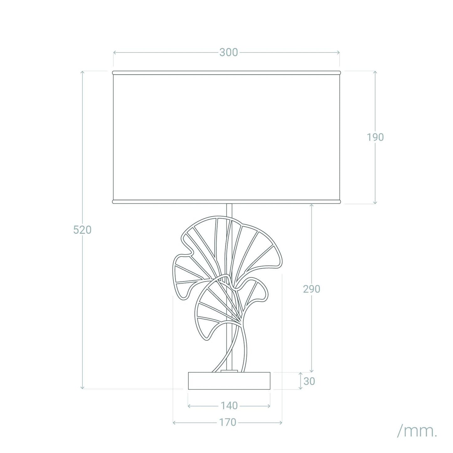Lámpara de Mesa Metal Palm