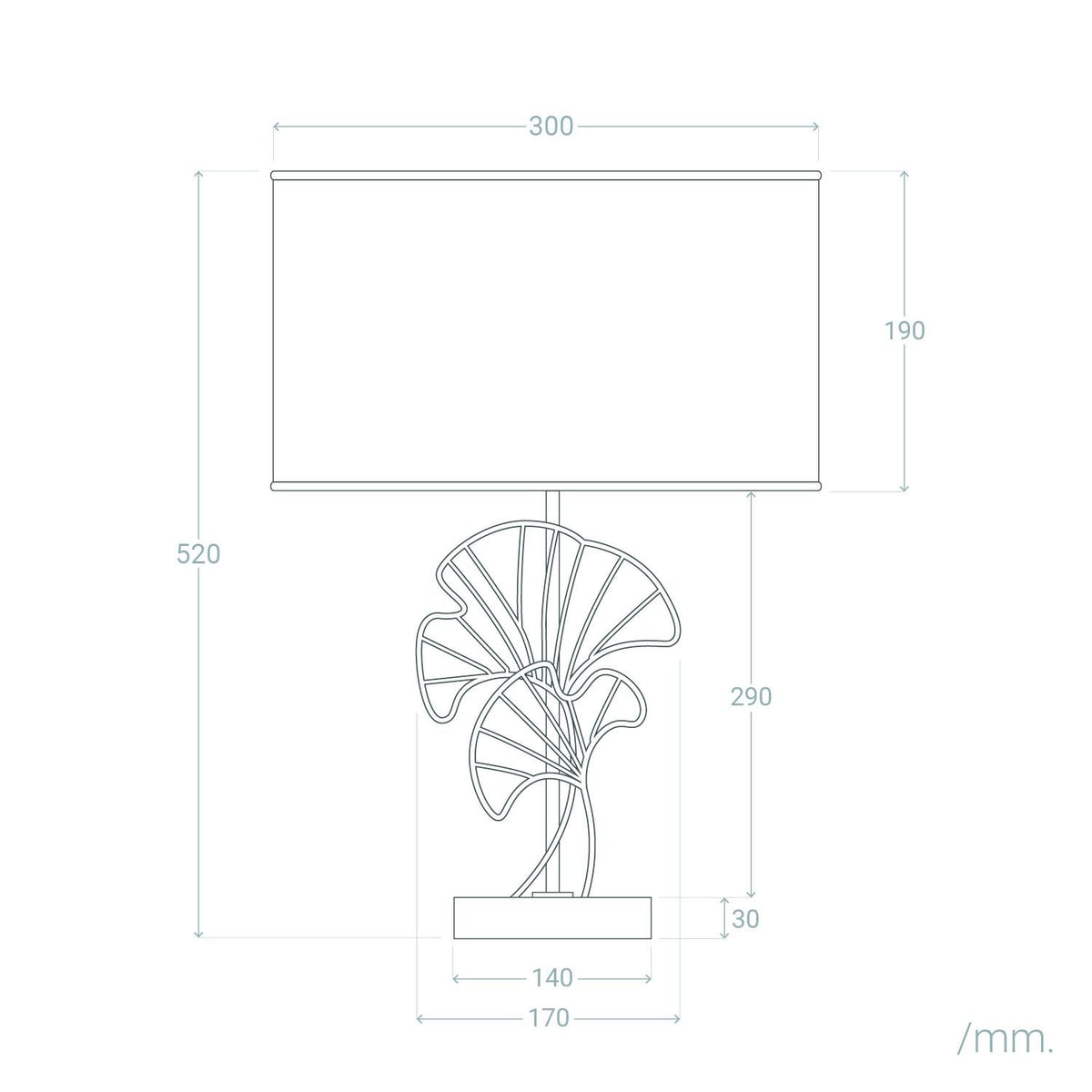 Lámpara de Mesa Metal Palm