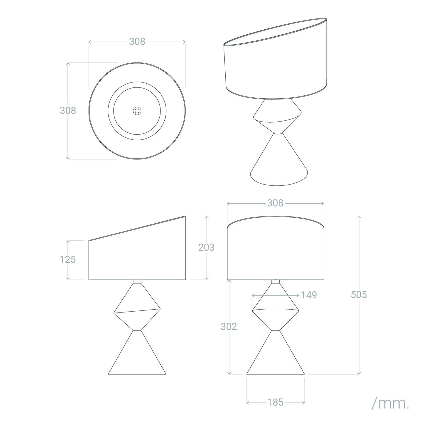 Lámpara de Mesa Metal Ryhall