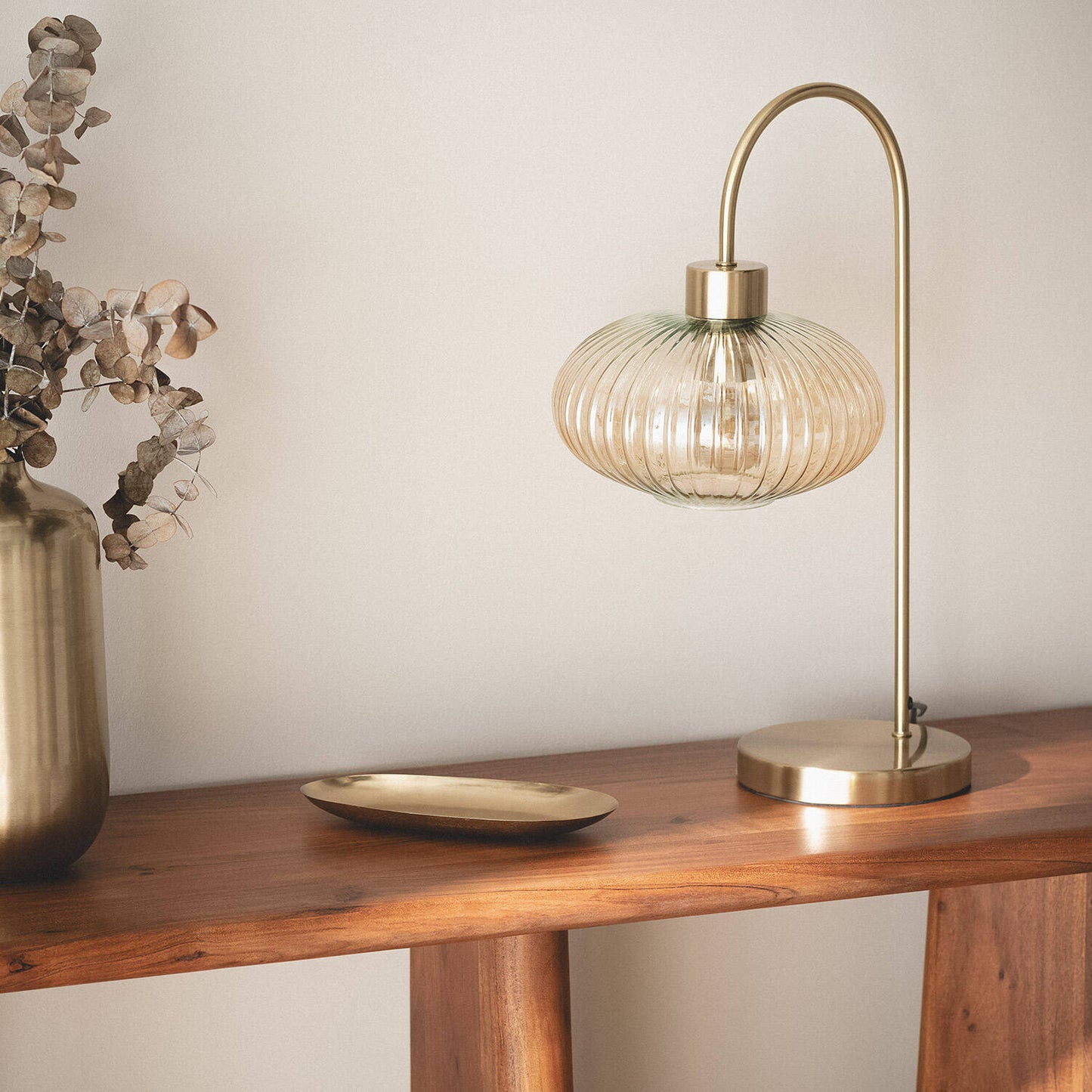 Lámpara de Mesa Metal y Cristal Basile