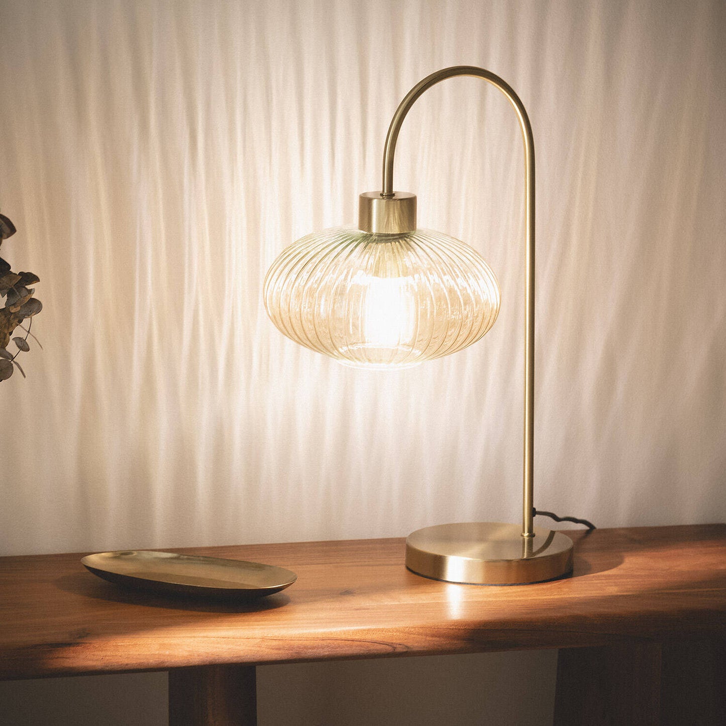 Lámpara de Mesa Metal y Cristal Basile
